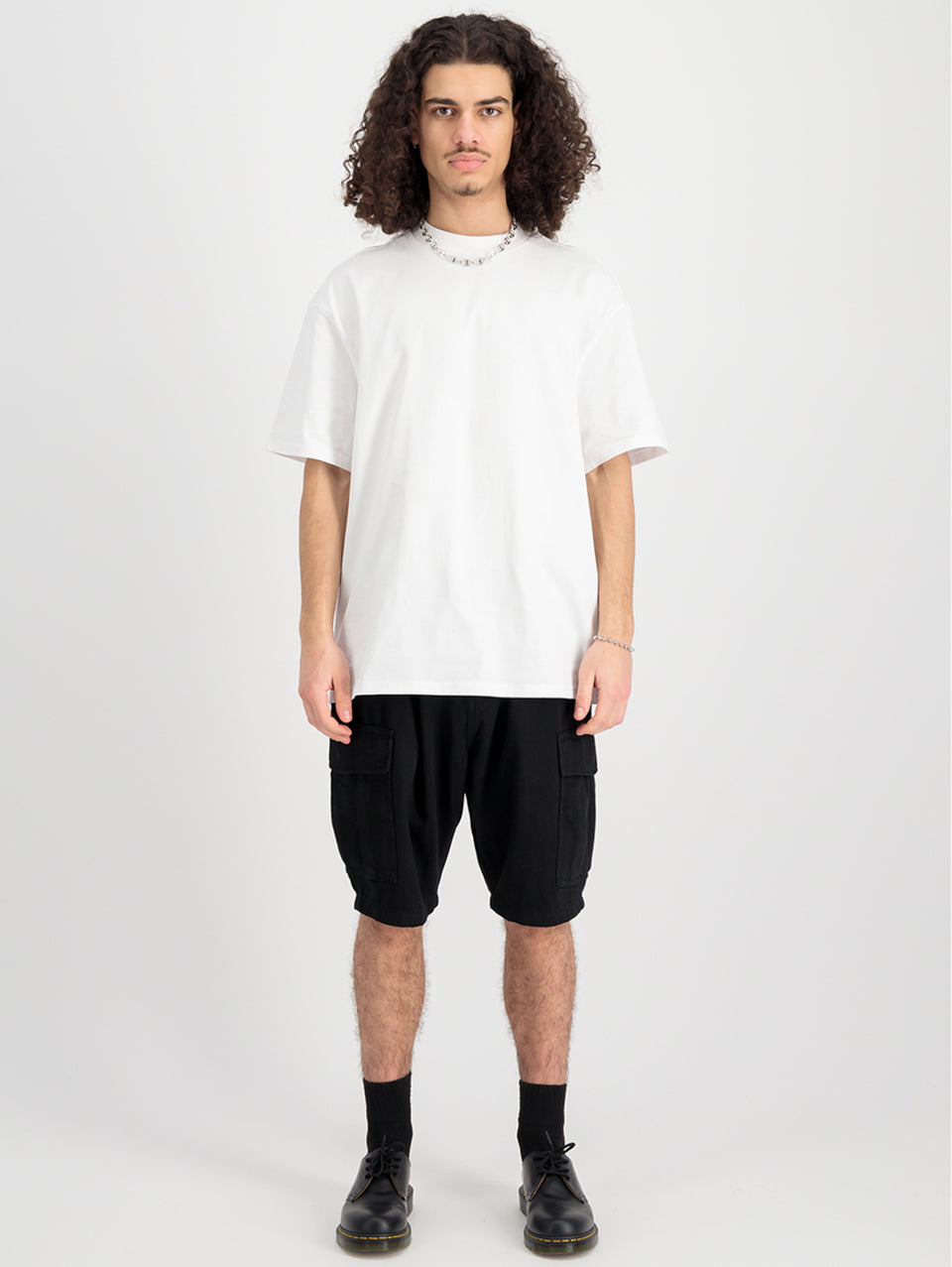 ALPHA INDUSTRIES Shorts Cargo con Pince in Twill di Cotone Nero Enormi sconti
