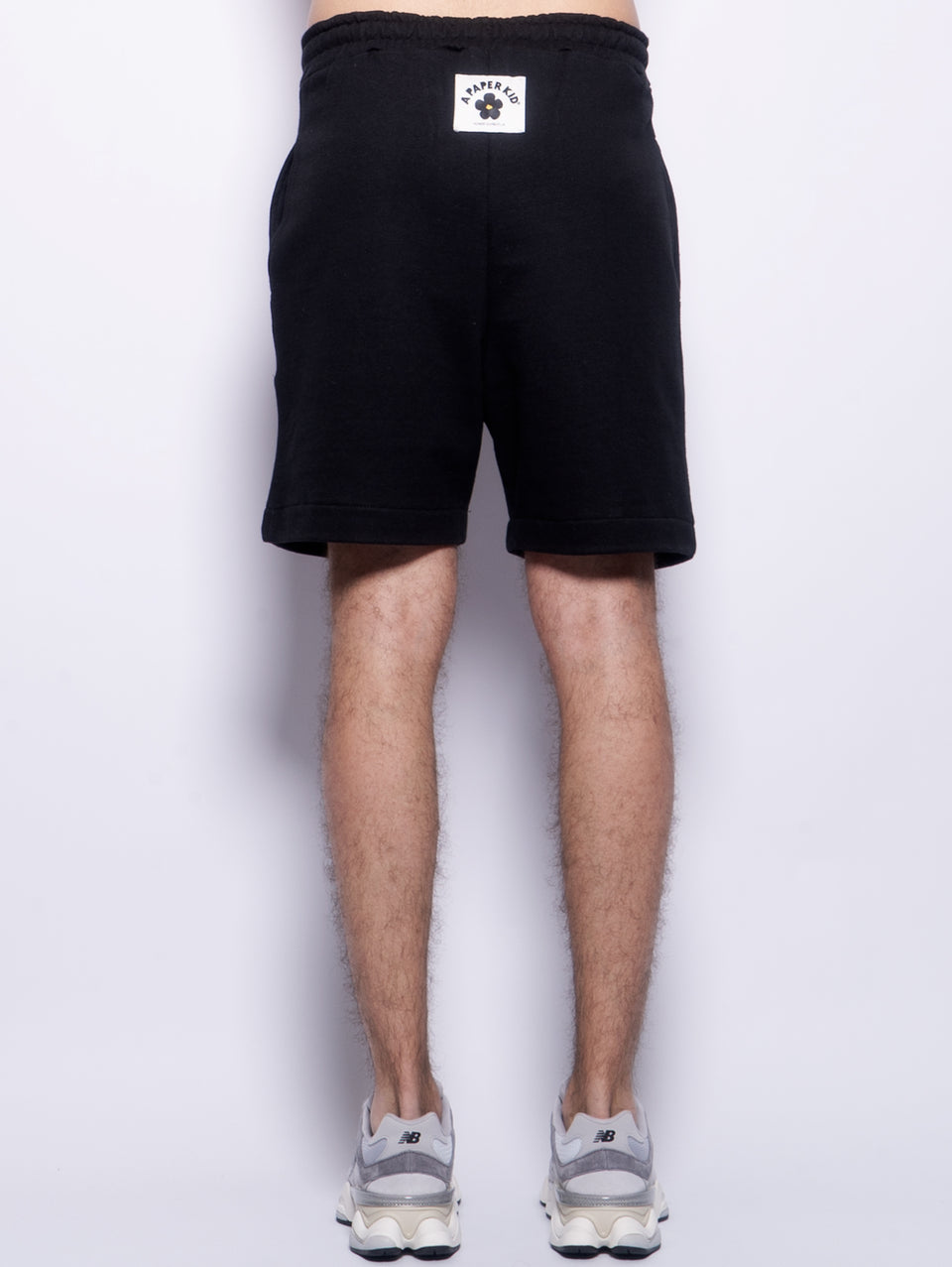 A PAPER KID Shorts in Felpa con Pince Nero Black Friday Prezzi