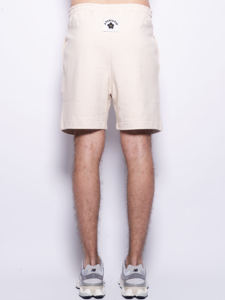 A PAPER KID Shorts in Felpa con Pince Sabbia In vendita