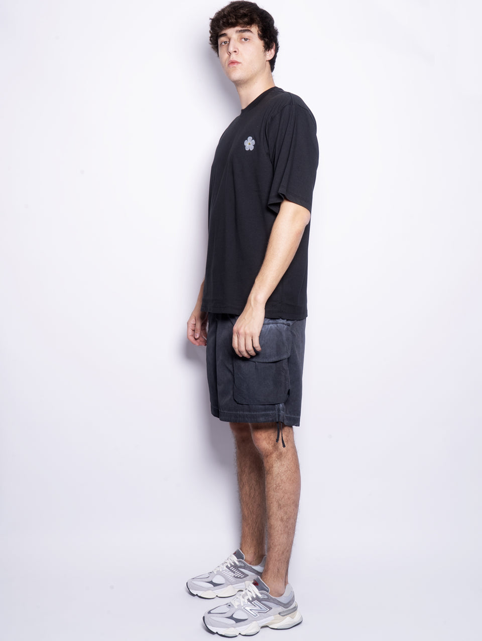 A PAPER KID Shorts Cargo in Nylon Nero Duty-free
