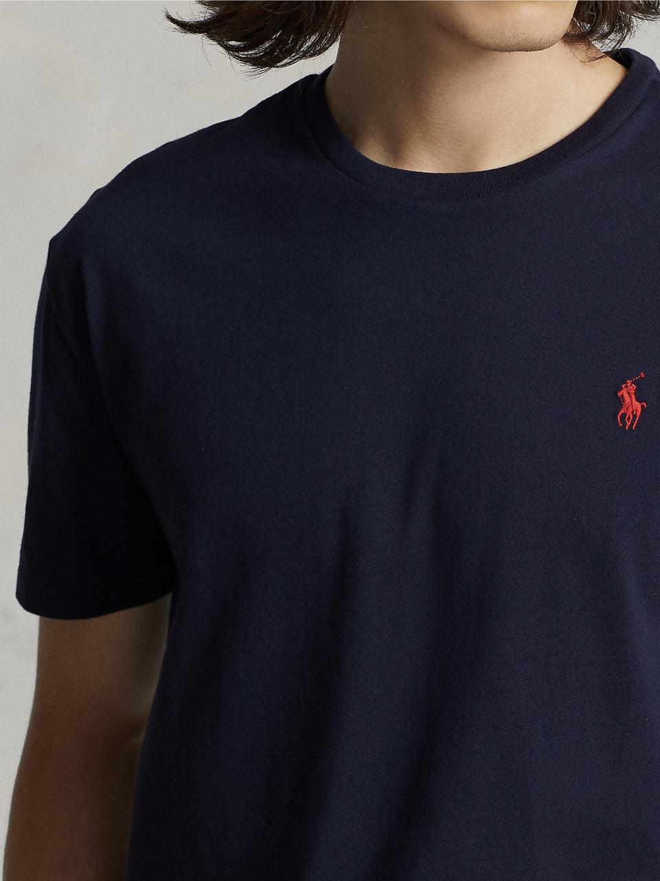 RALPH LAUREN T-shirt in Cotone Basica Inchiostro Italia