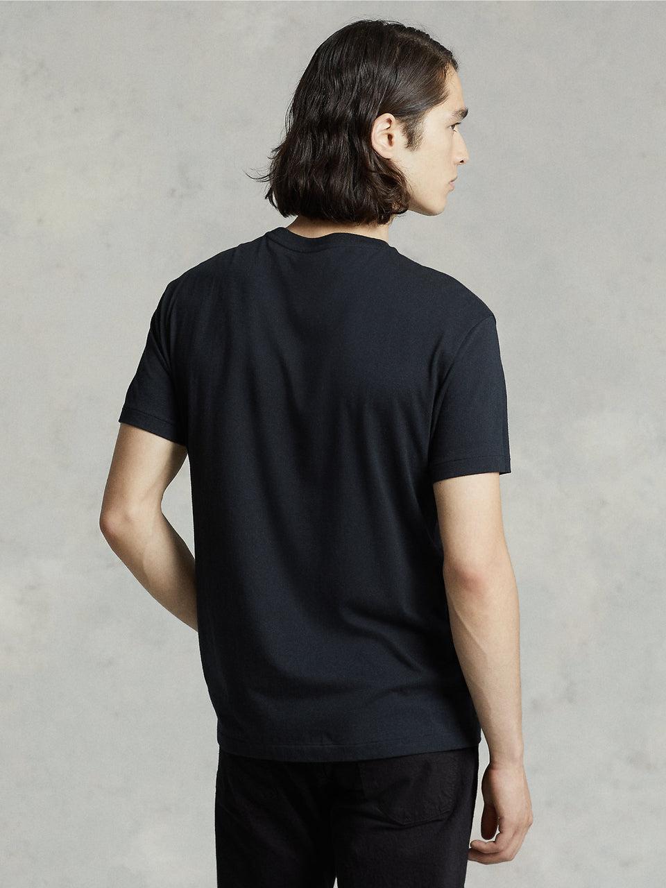 RALPH LAUREN T-shirt in Cotone Basica Nero Qualità