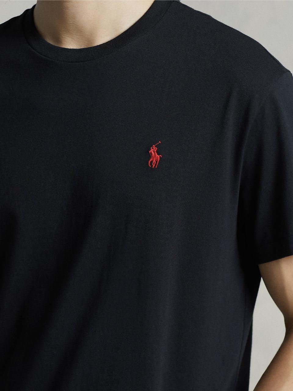 RALPH LAUREN T-shirt in Cotone Basica Nero Qualità