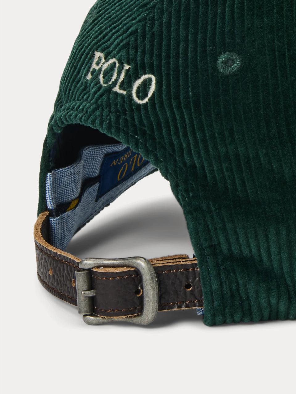 RALPH LAUREN Cappello in Velluto a Coste Verde In Saldo