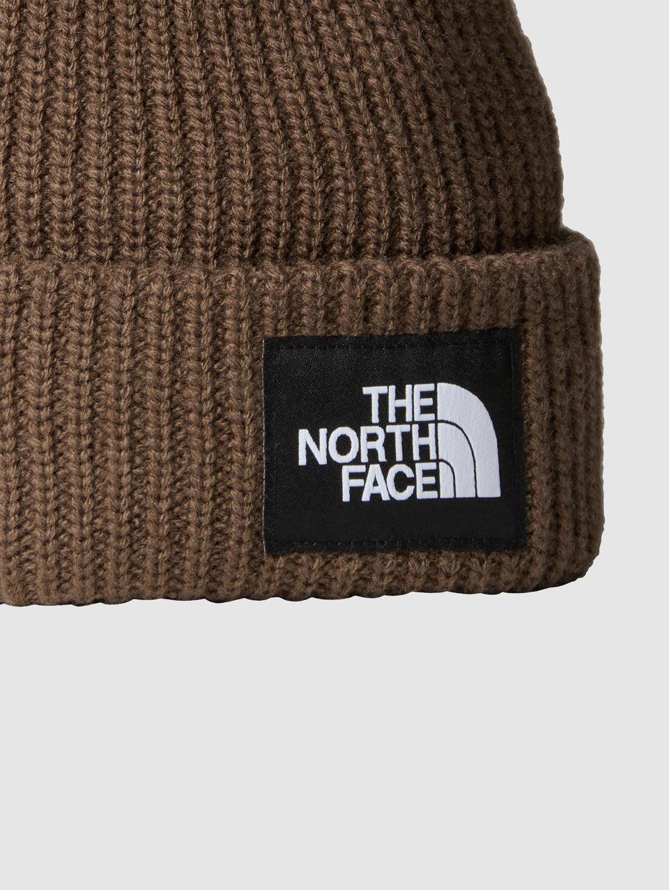 THE NORTH FACE Berretto in Maglia a Coste con Logo Marrone Comprare a buon mercato