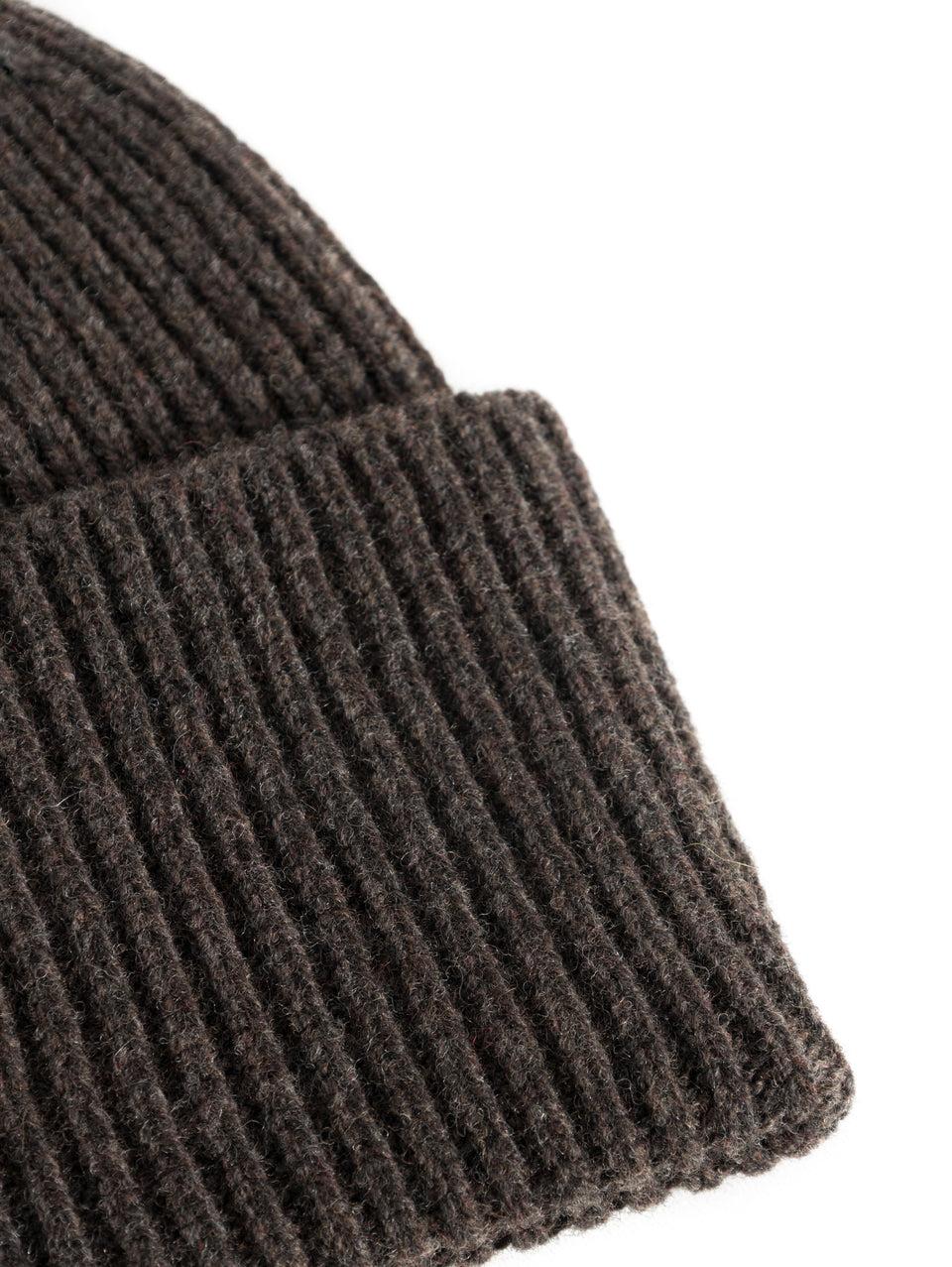 NORSE PROJECTS Berretto in Lana a Coste Marrone Fornitura limitata