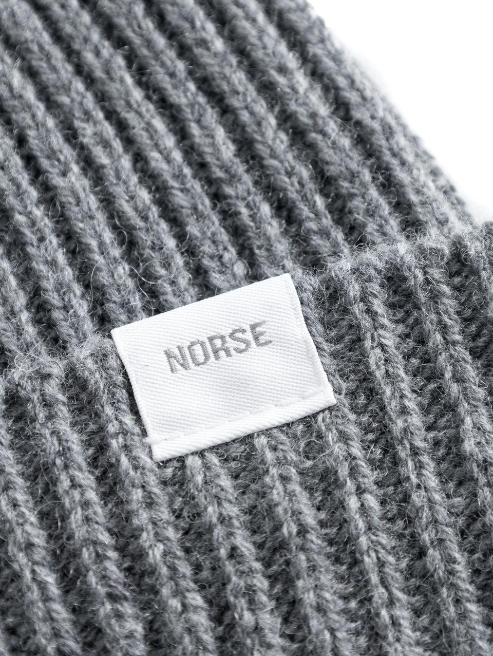 NORSE PROJECTS Berretto in Lana a Coste Grigio Vendite stagionali