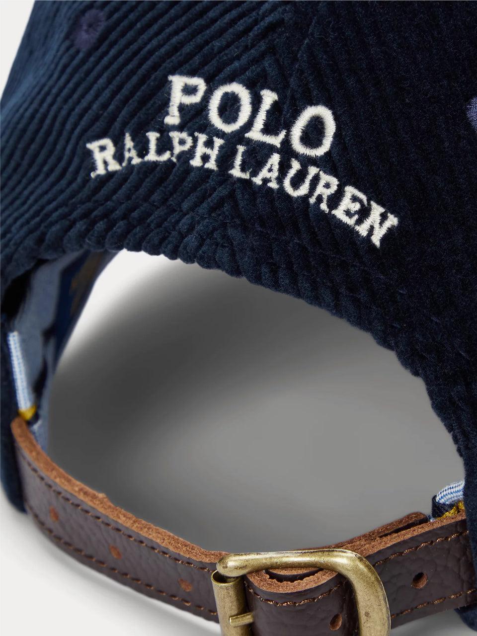 RALPH LAUREN Cappello in Velluto a Coste Blu Black Friday