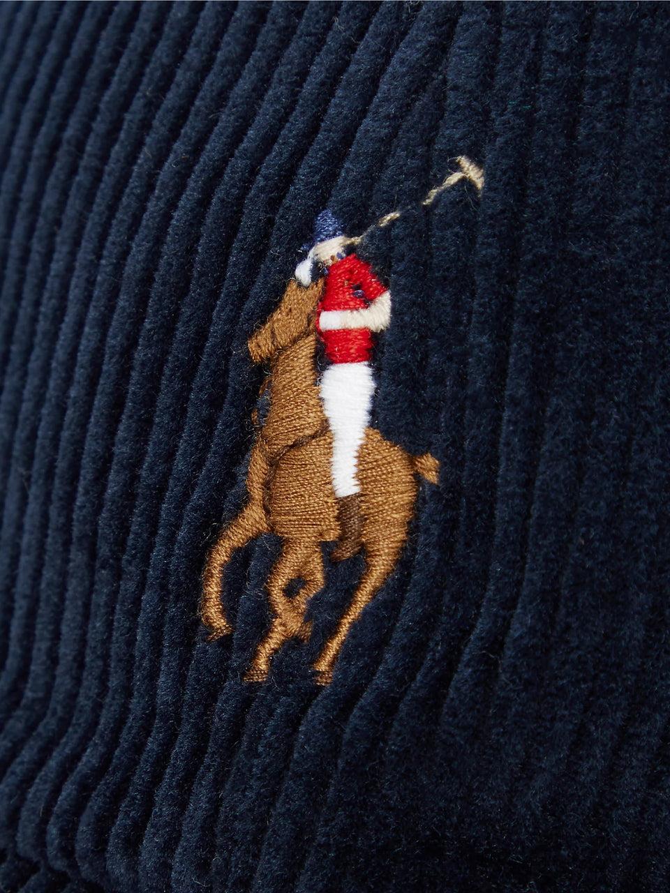 RALPH LAUREN Cappello in Velluto a Coste Blu Black Friday