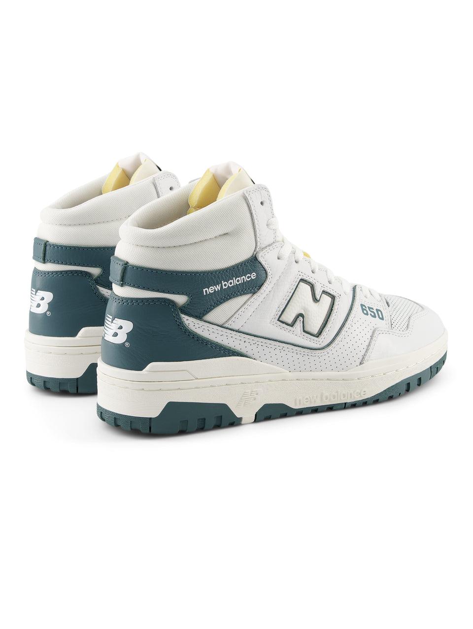 NEW BALANCE Sneakers Alte Retrò 650 Bianco/Petrolio Sottocosto