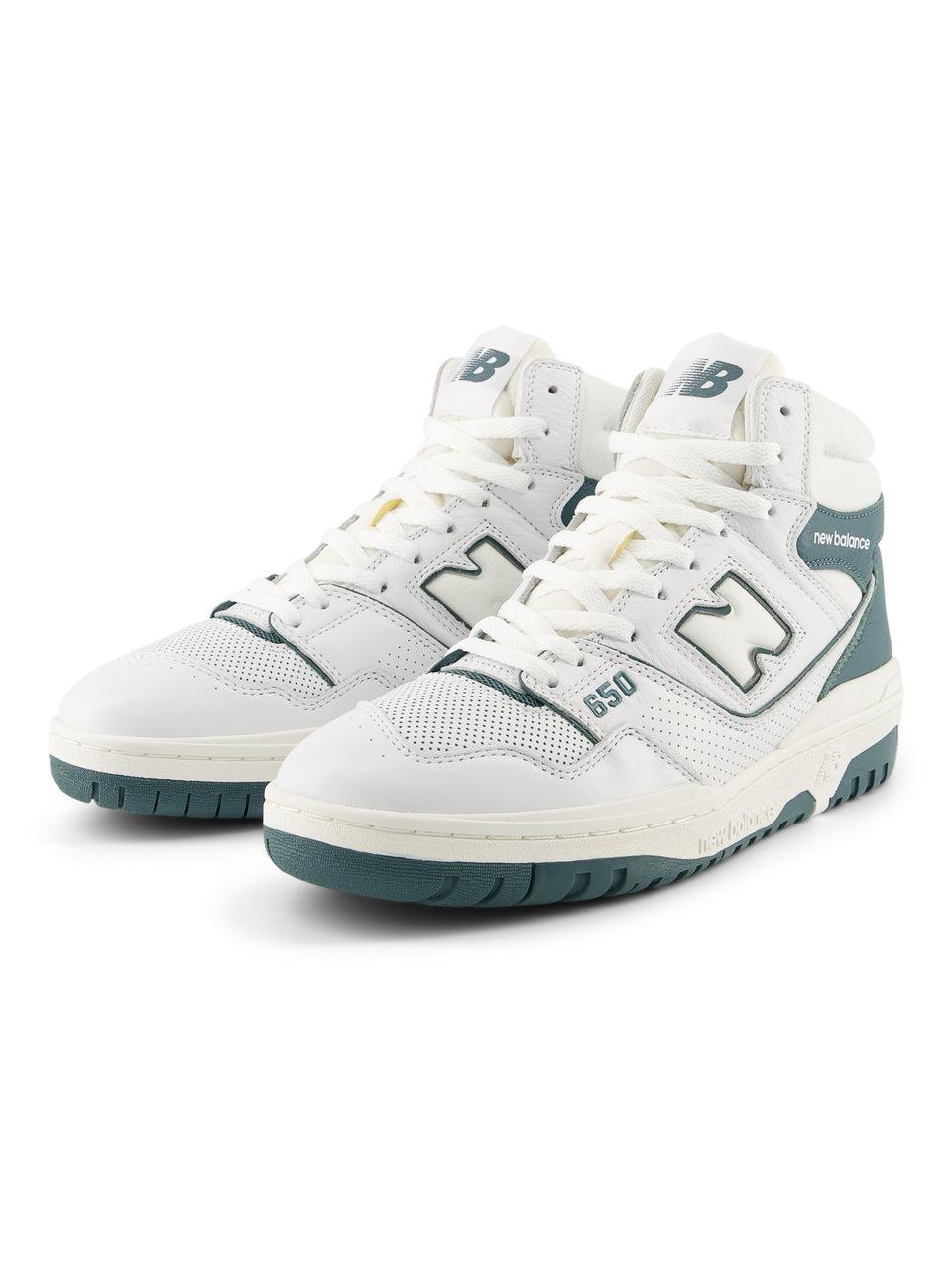 NEW BALANCE Sneakers Alte Retrò 650 Bianco/Petrolio Sottocosto