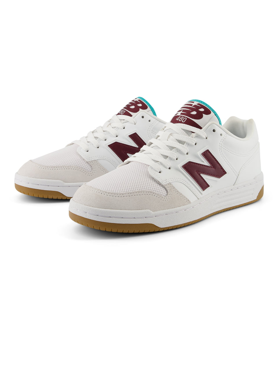 NEW BALANCE Sneakers Basse da Basket 480 Bianco/Bordeaux Novità