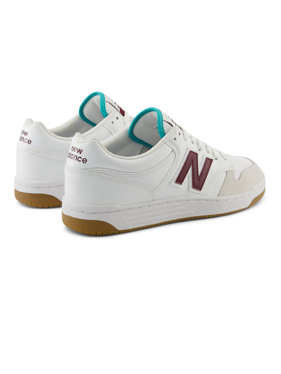 NEW BALANCE Sneakers Basse da Basket 480 Bianco/Bordeaux Novità