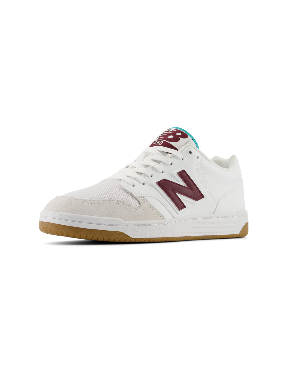 NEW BALANCE Sneakers Basse da Basket 480 Bianco/Bordeaux Novità
