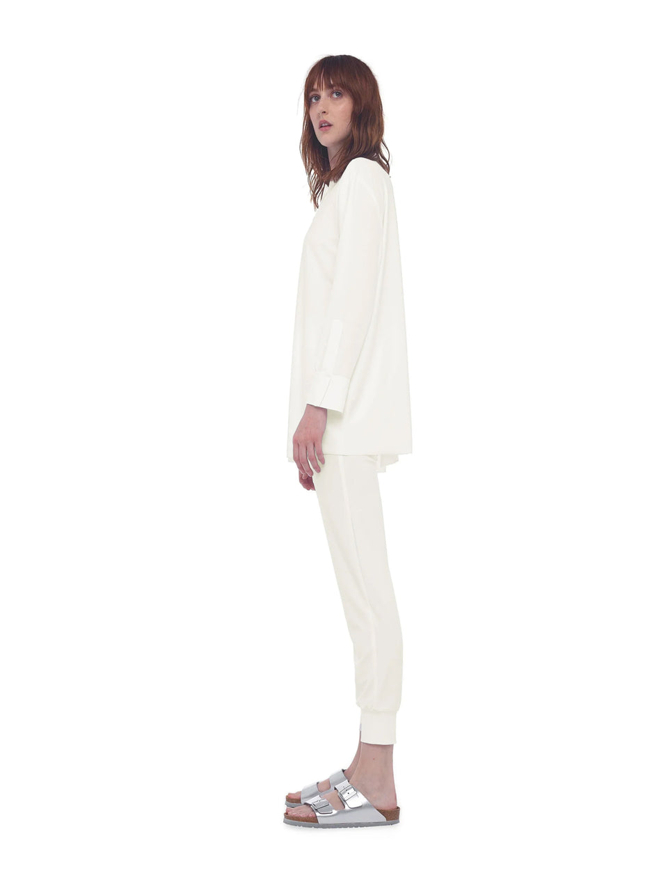 NORMA KAMALI Camicia con Chiusura in Velcro Avorio Spedizione gratuita