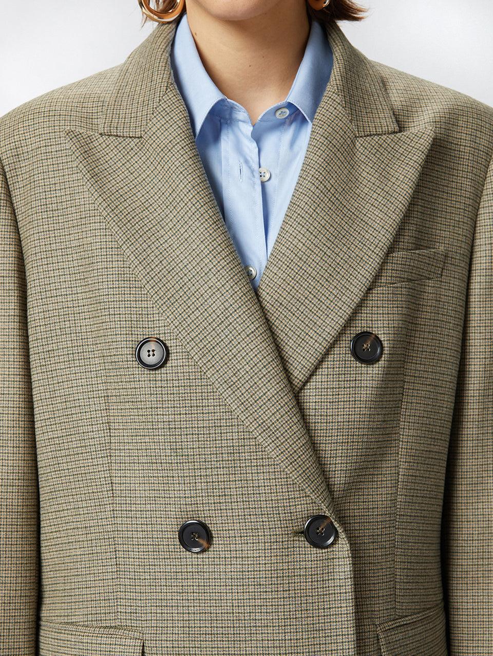 PINKO Blazer Oversize a Micro Quadretti Verde Prezzo di fabbrica