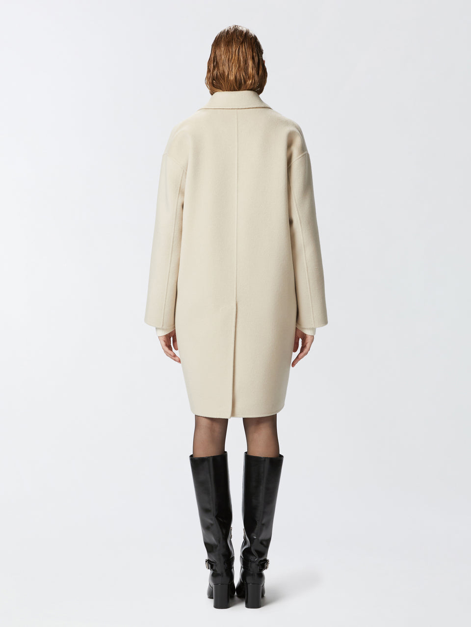 PINKO Cappotto Monopetto in Double di Lana Beige Comprare a buon mercato
