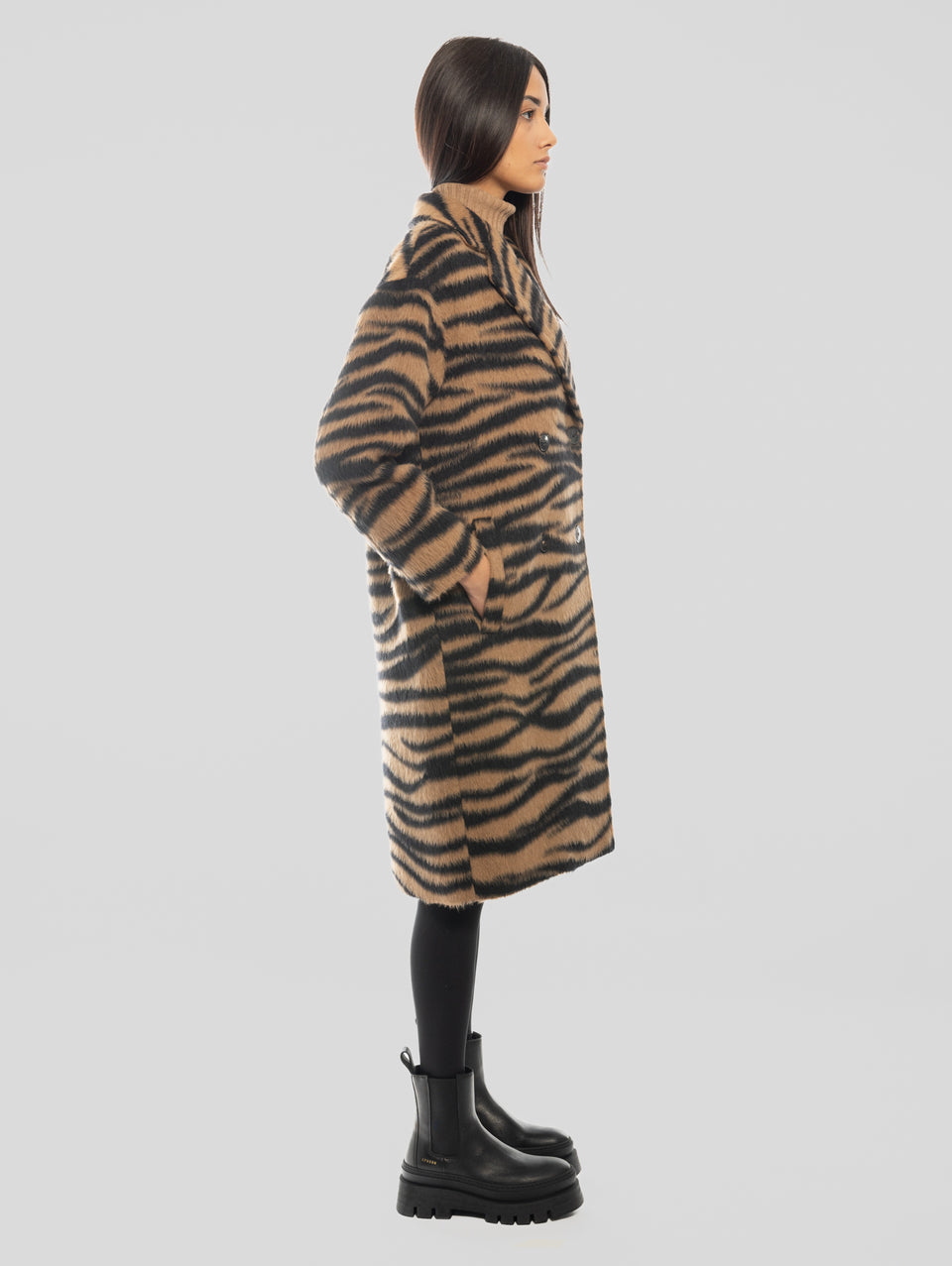 MAX MARA Cappotto Jacquard Animalier Vidim Cammello Offerta esclusiva