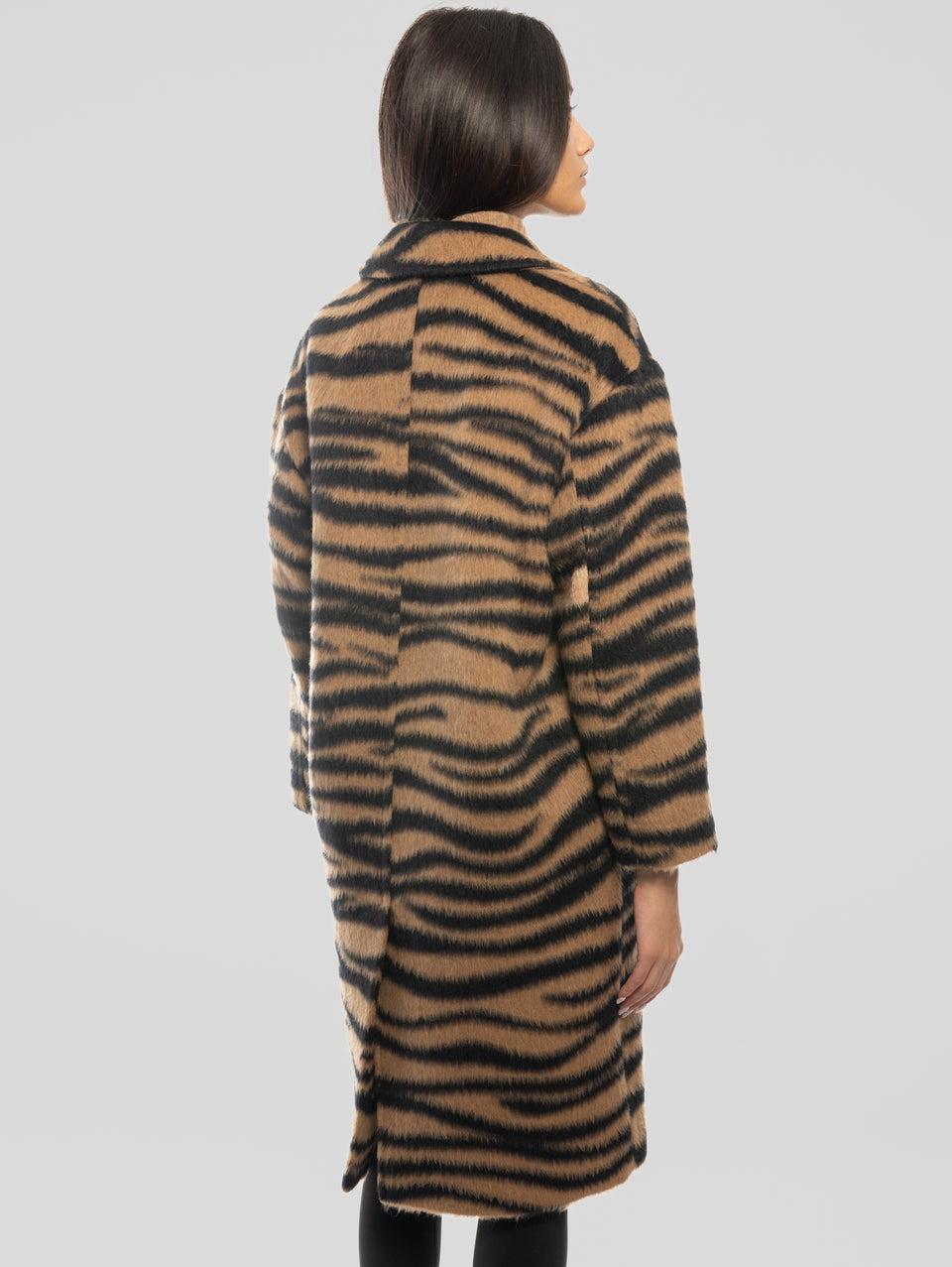 MAX MARA Cappotto Jacquard Animalier Vidim Cammello Offerta esclusiva