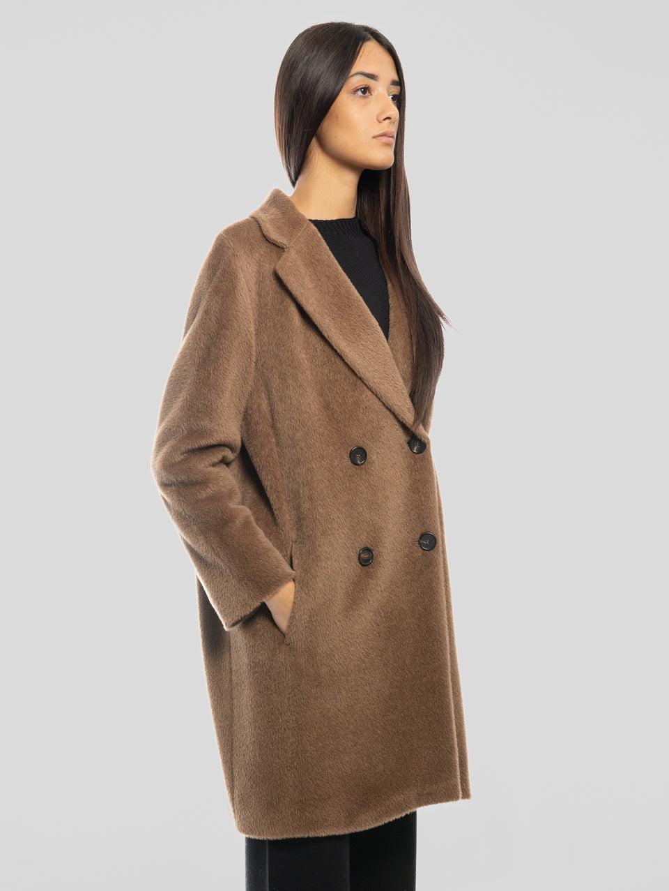 MAX MARA Cappotto Doppiopetto in Alpaca e Lana Roseto Cammello Black Friday