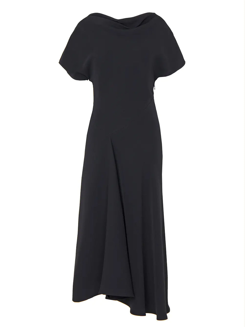 P.A.R.O.S.H. Abito Midi con Drappeggio Nero Online Outlet