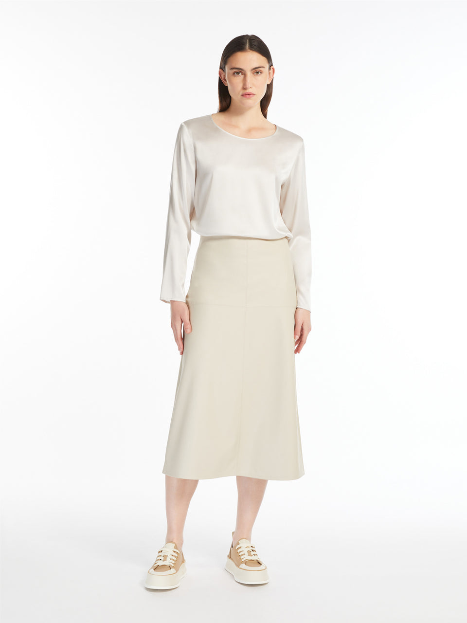 MAX MARA LEISURE Blusa in Raso di Seta Stretch Ghiaccio Bestseller