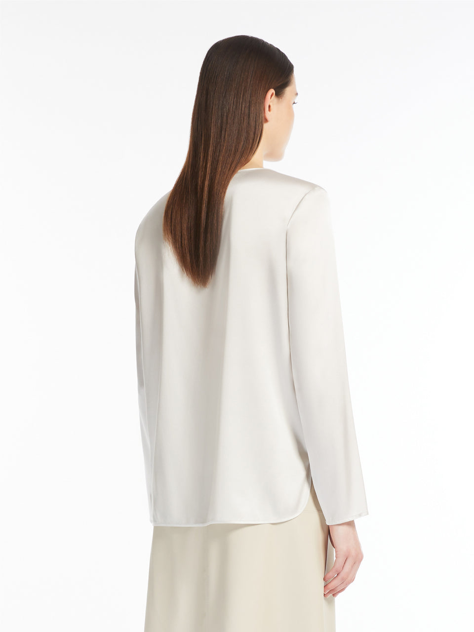 MAX MARA LEISURE Blusa in Raso di Seta Stretch Ghiaccio Bestseller