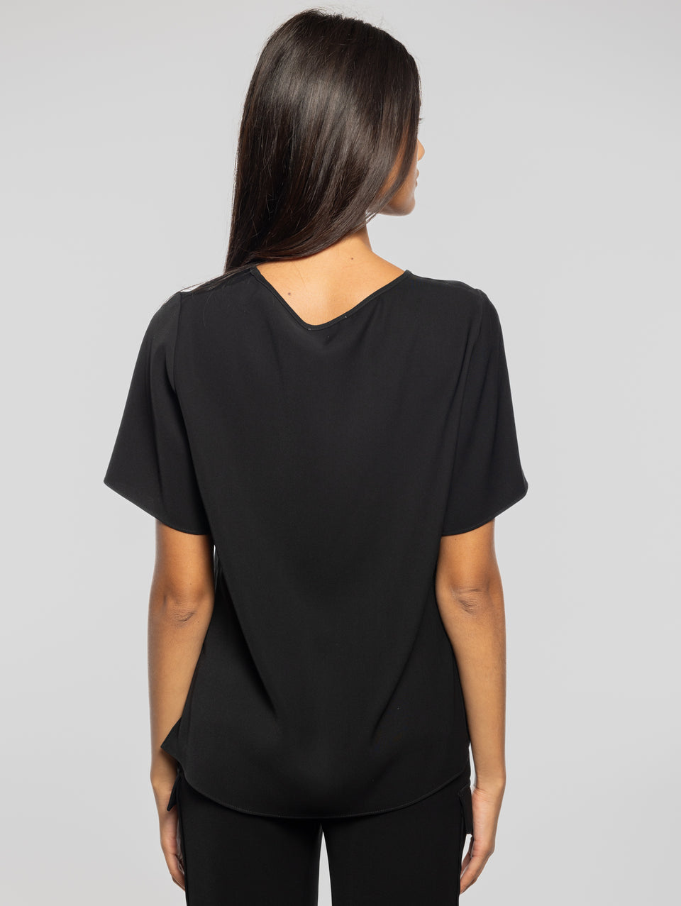 P.A.R.O.S.H. Blusa Girocollo con Maniche Corte Nero Offerte stagionali