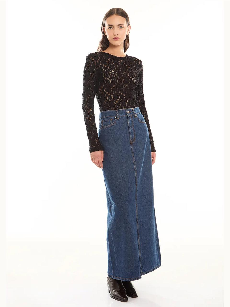 P.A.R.O.S.H. Blusa in Pizzo Girocollo Nero Offerte giornaliere