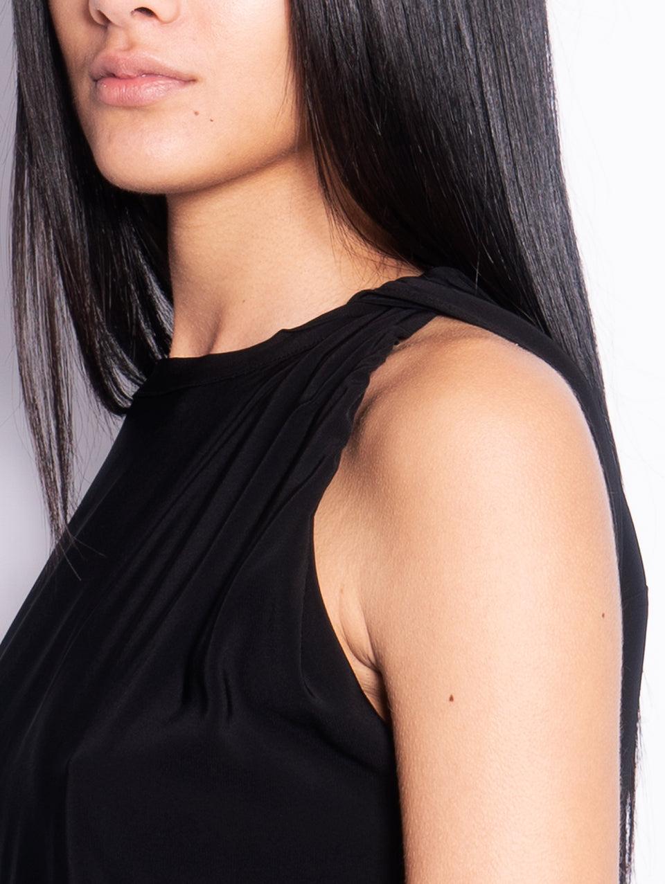 PINKO Blusa Girocollo con Lavorazione sulla Manica Nero Enormi risparmi