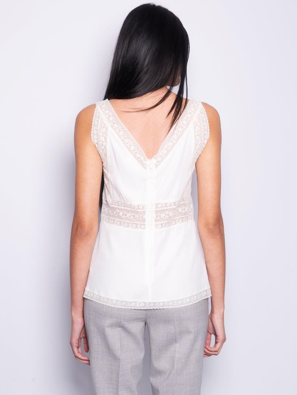 P.A.R.O.S.H. Blusa in Seta e Pizzo Panna Prezzo basso