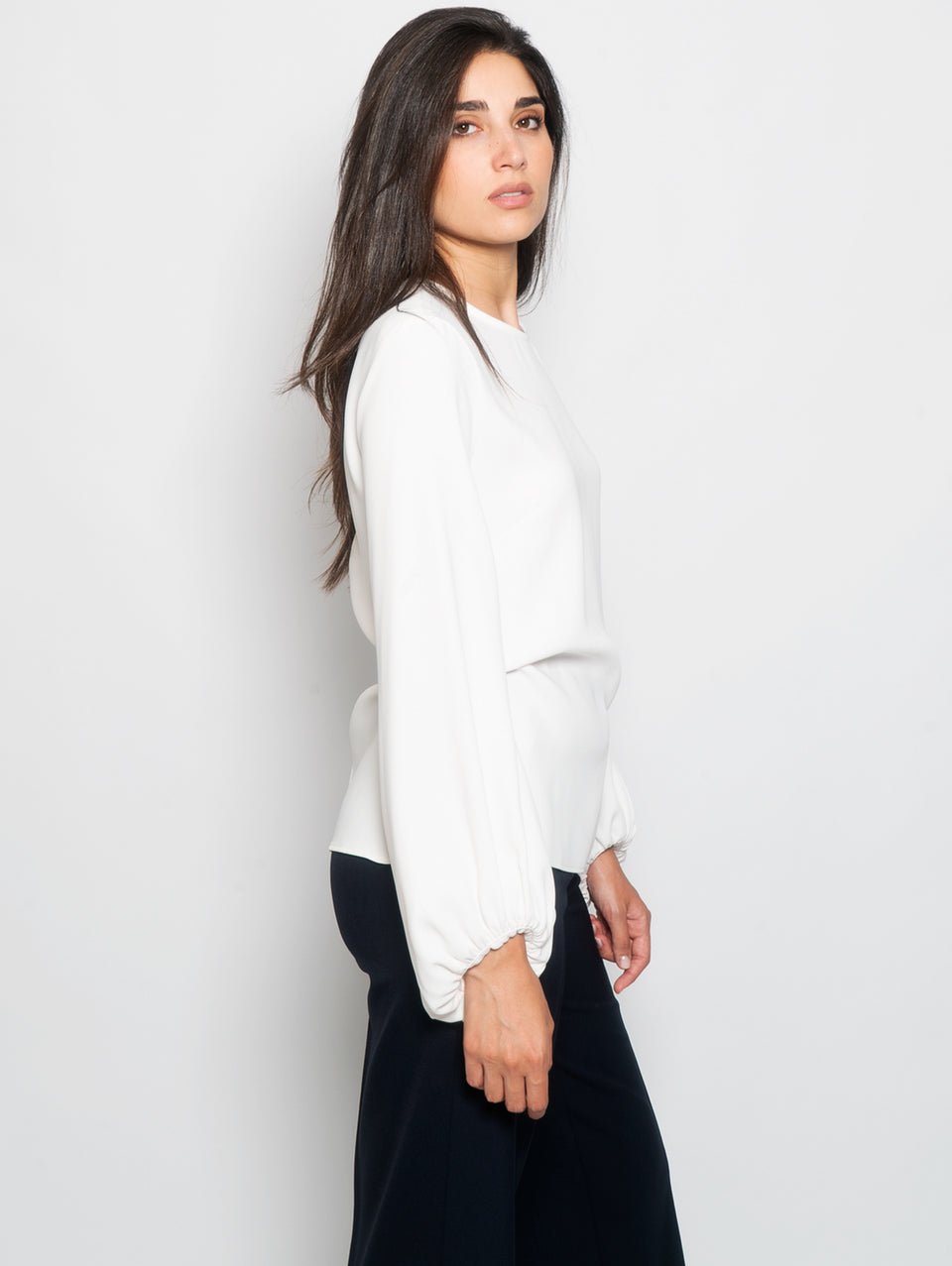 P.A.R.O.S.H. Blusa con Manica a Palloncino Panna Super Saving Price