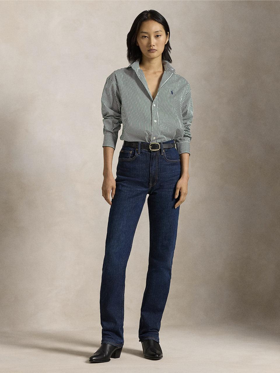 RALPH LAUREN Camicia a Righe Verde/Bianco Ultimi due giorni