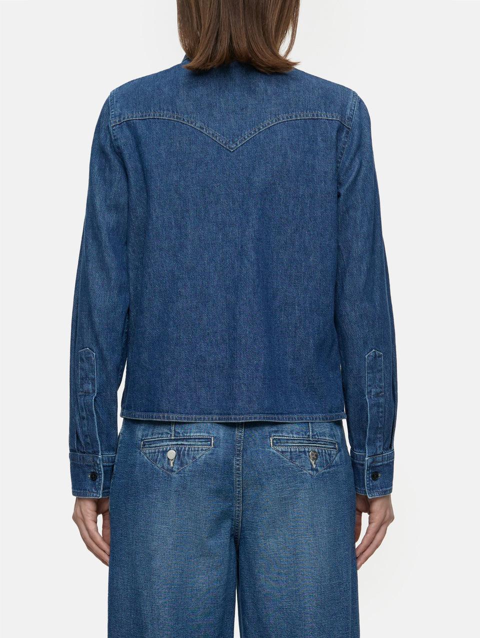 CLOSED Camicia Western in Denim Blu Fino al 50% di sconto