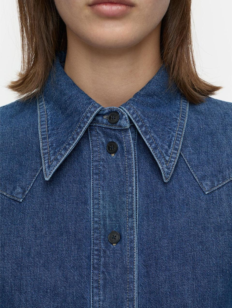 CLOSED Camicia Western in Denim Blu Fino al 50% di sconto