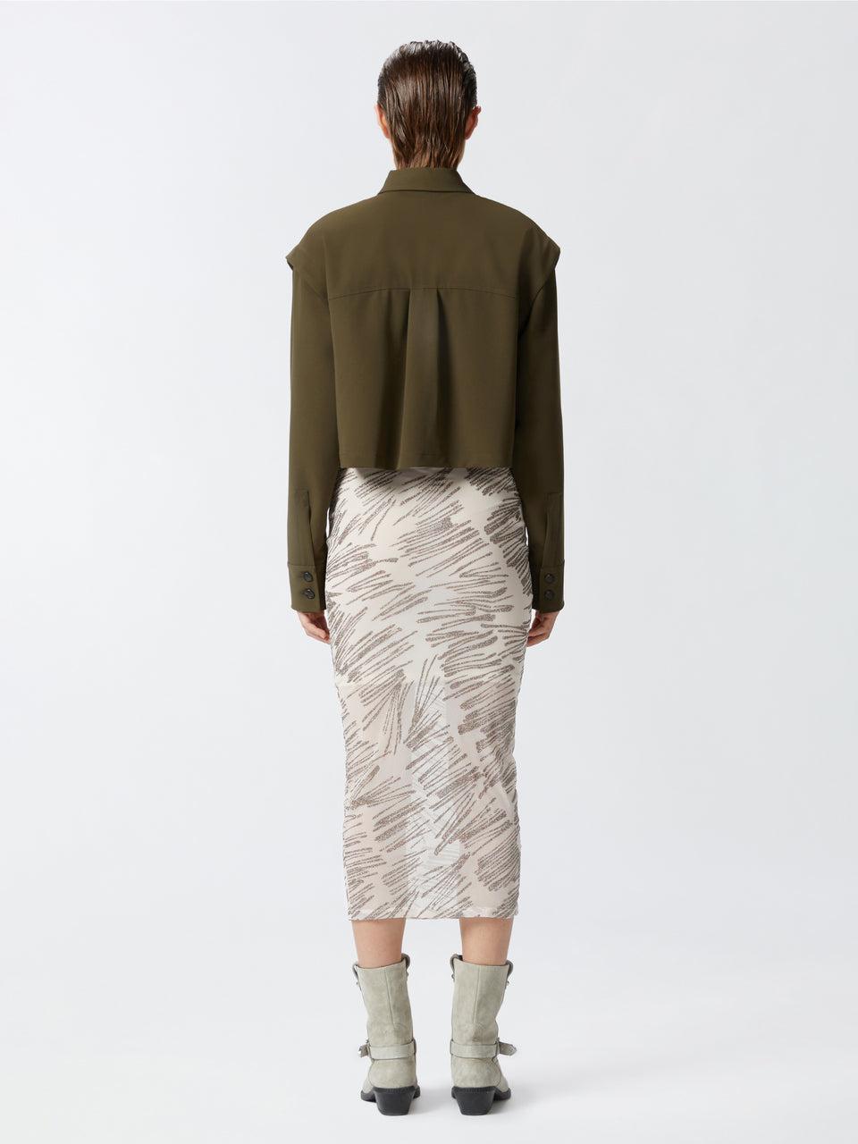 PINKO Camicia Cropped Verde Sostegno trimestrale