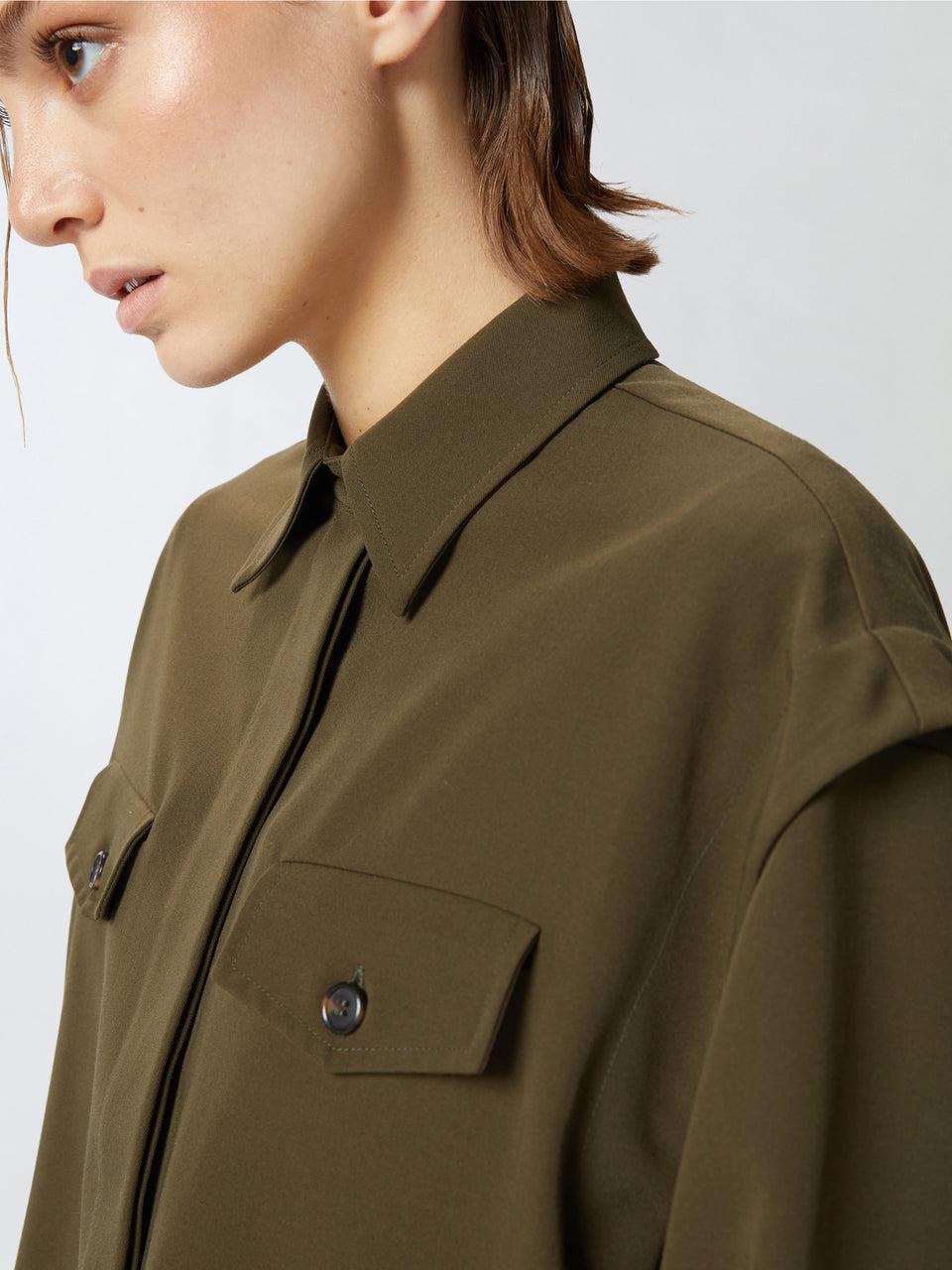 PINKO Camicia Cropped Verde Sostegno trimestrale