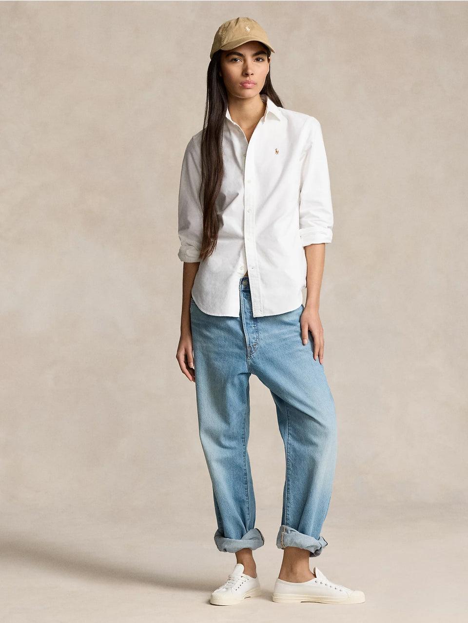RALPH LAUREN Camicia Slim Fit in Oxford Bianco Discount Store per i nuovi prodotti