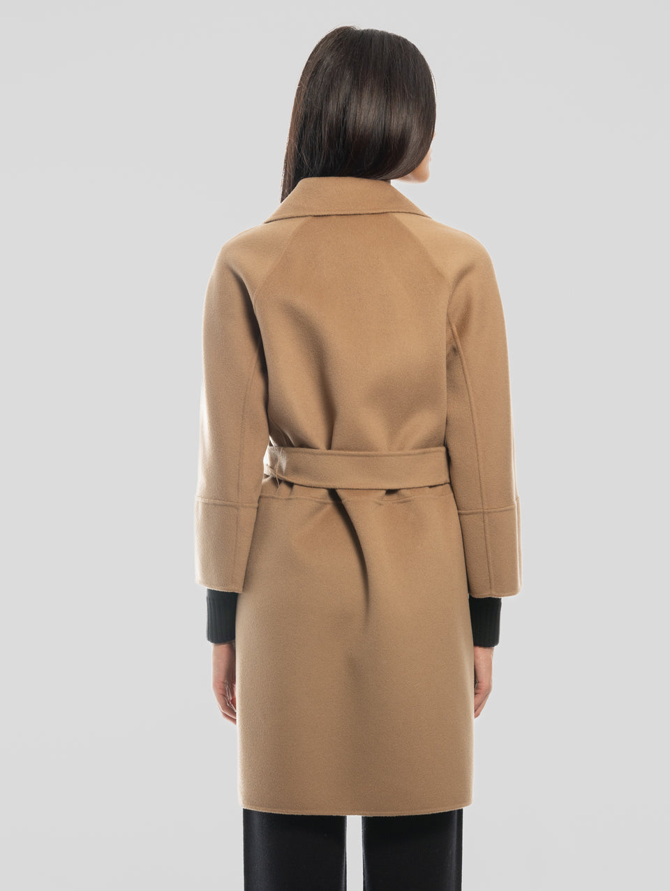 MAX MARA Cappotto Cucito a Mano in Doppio di Lana Arona Cammello Black Friday Prezzi