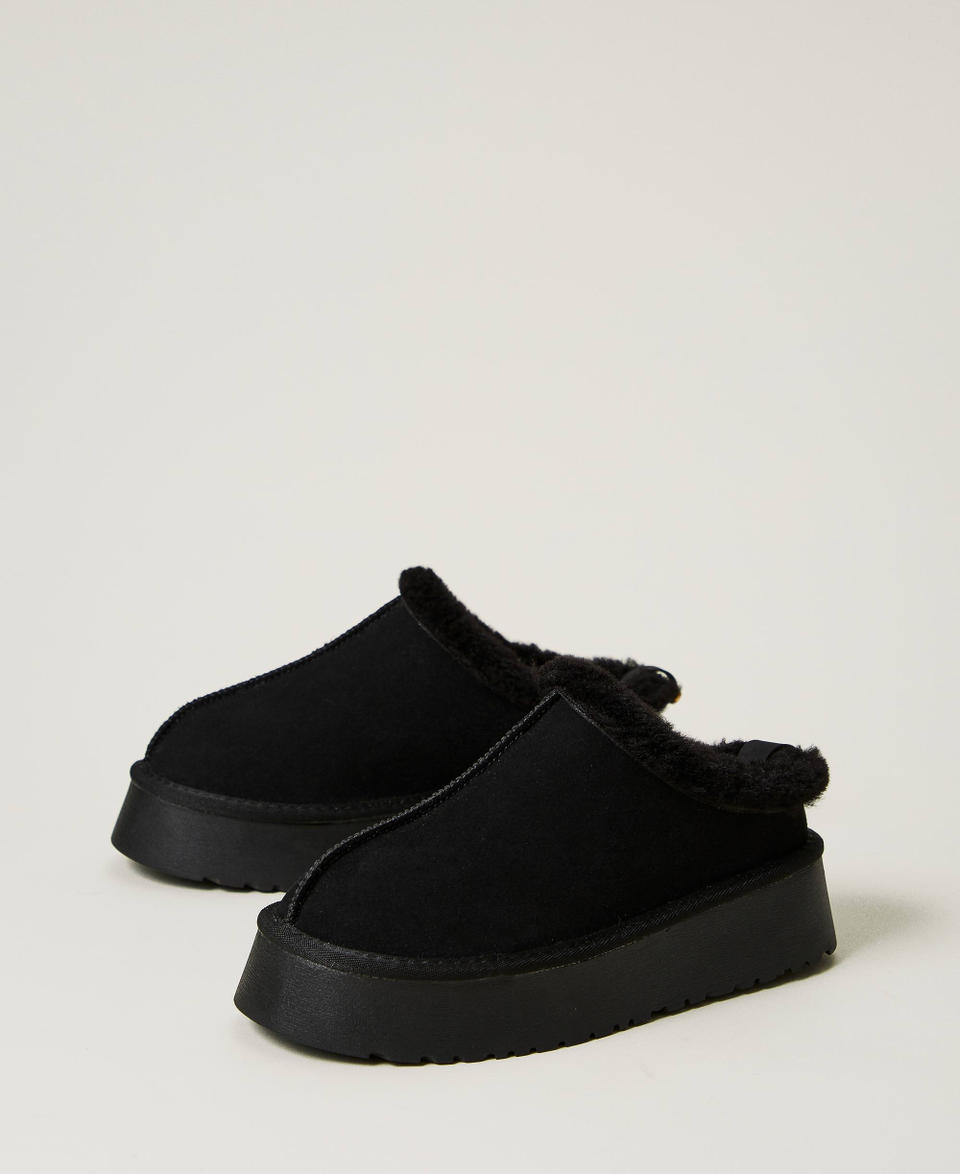 Twin Set Scarpe sabot con faux fur Offerta migliore