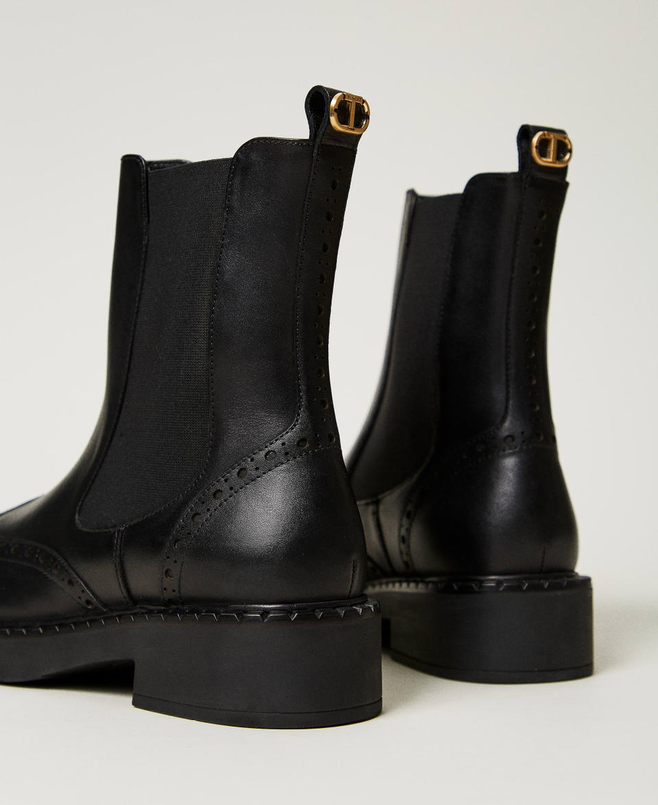 Twin Set Stivaletti chelsea in pelle Offerte stagionali