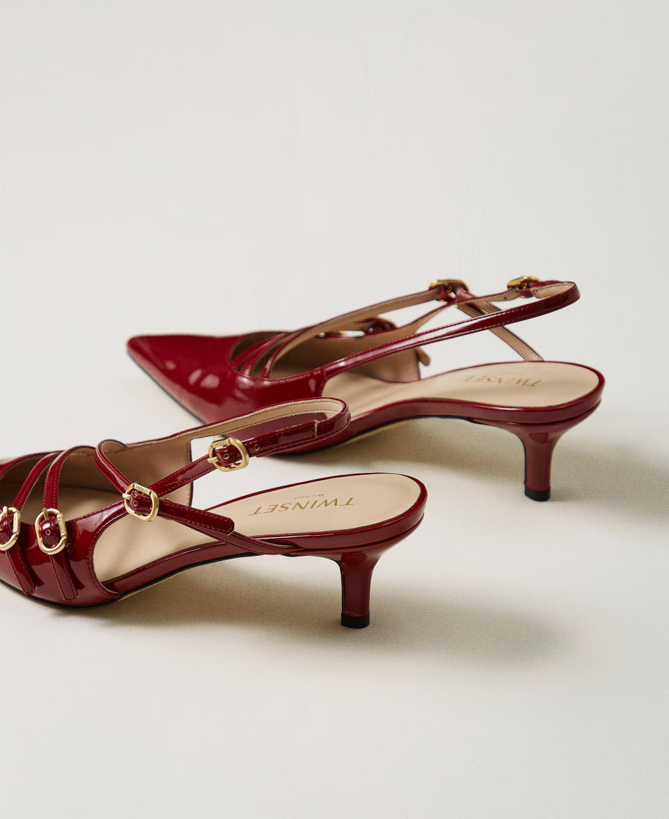 Twin Set Décolleté sling back in vernice con cinturini Liquidazione