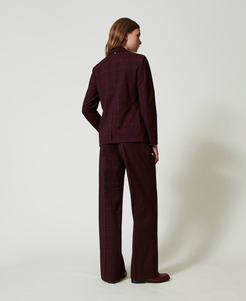 Twin Set Pantaloni a palazzo check con lurex Ultimi tre giorni