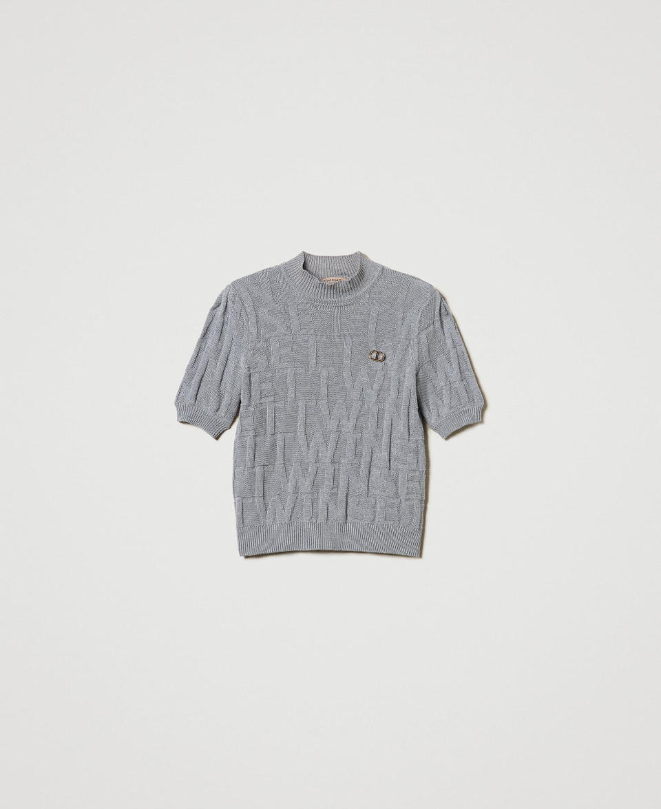 Twin Set Maglia in cotone e cashmere con logo Fino al 55% di sconto