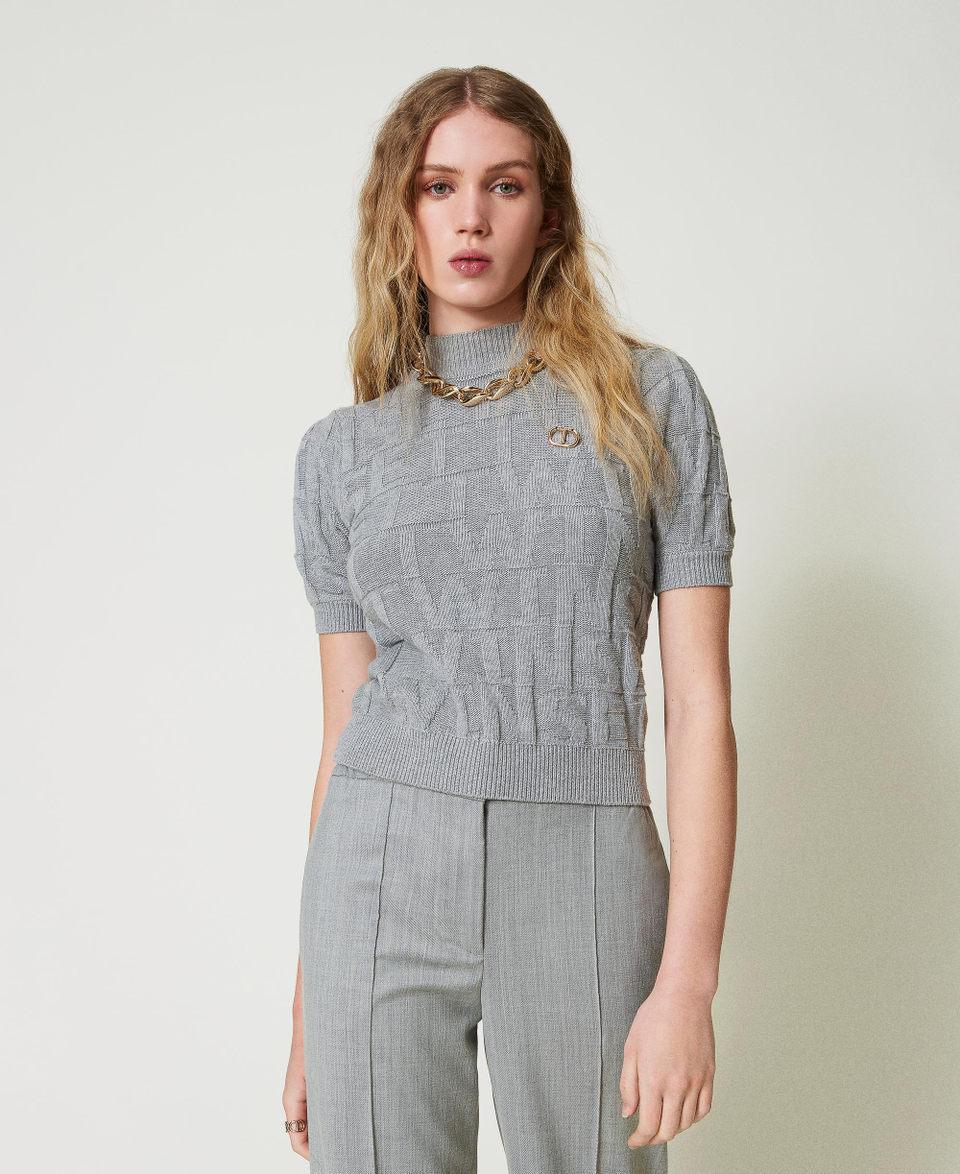 Twin Set Maglia in cotone e cashmere con logo Fino al 55% di sconto