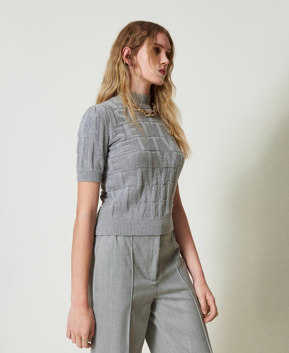 Twin Set Maglia in cotone e cashmere con logo Fino al 55% di sconto