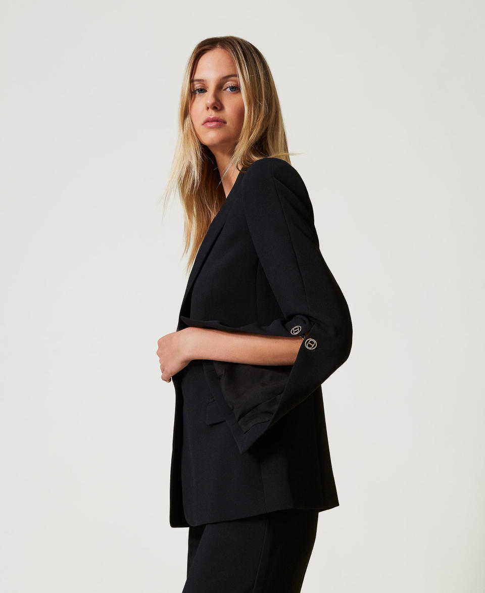 Twin Set Giacca blazer in crêpe cady con gemelli Officina
