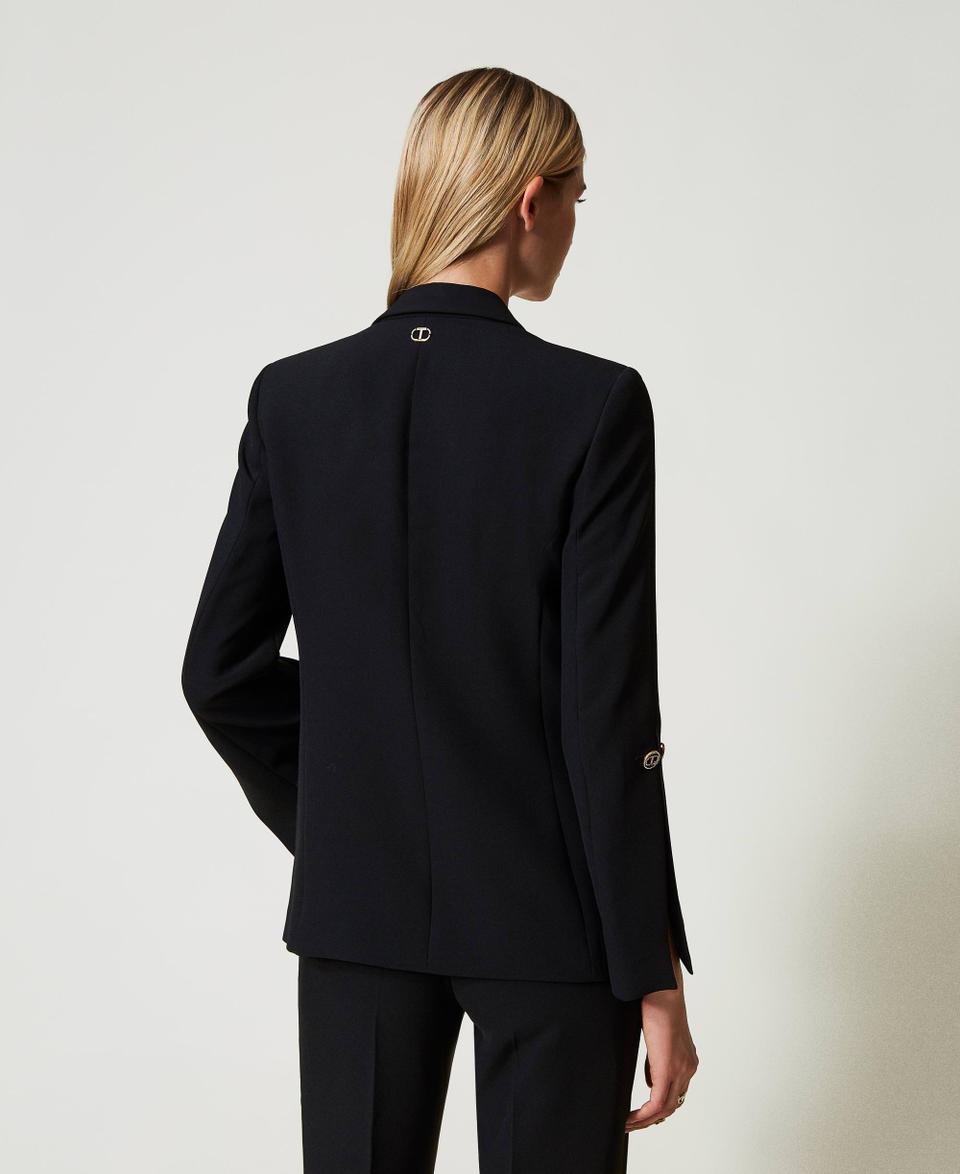 Twin Set Giacca blazer in crêpe cady con gemelli Officina