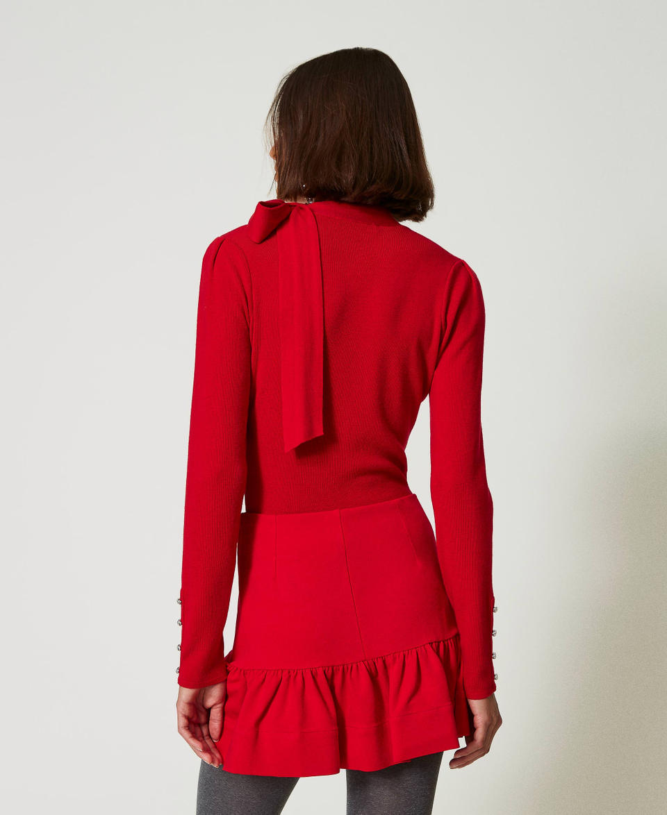 Twin Set Maglia lupetto con fiocco e ricamo In vendita