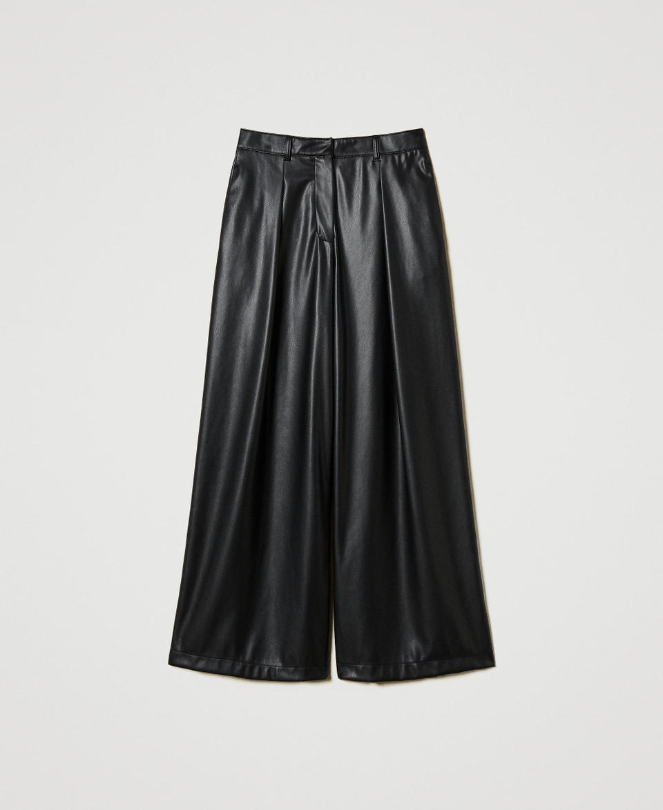 Twin Set Pantaloni wide leg effetto pelle Negozio online di fabbrica
